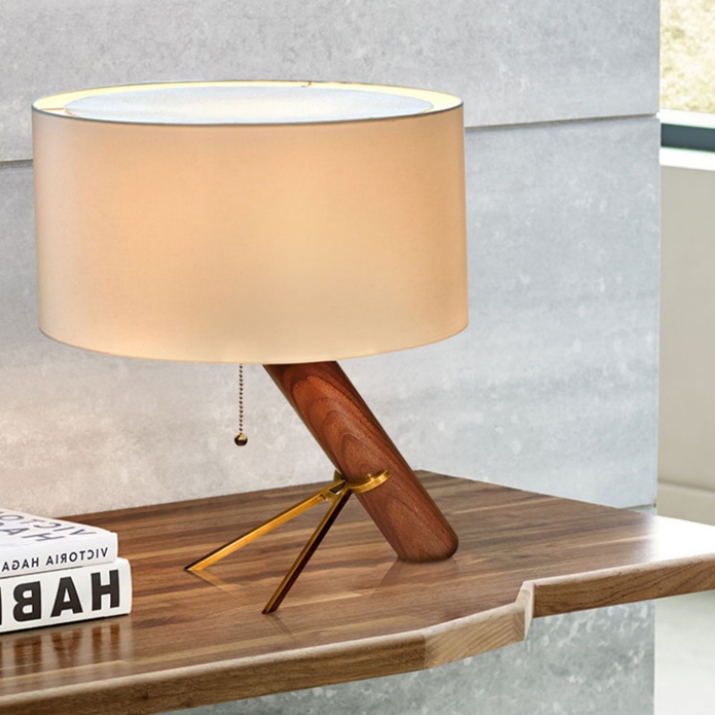 Lampe de table d'appoint en bois