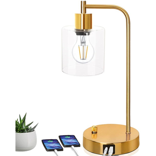 Lampe de table industrielle avec port USB