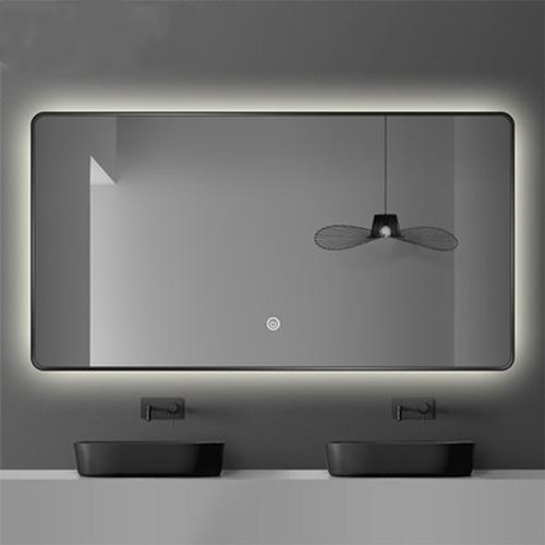 Black frame backlit mirror